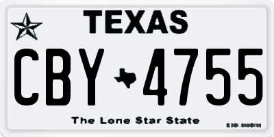 TX license plate CBY4755