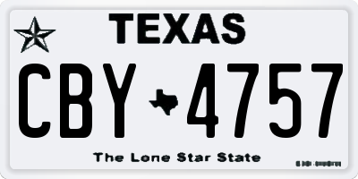 TX license plate CBY4757