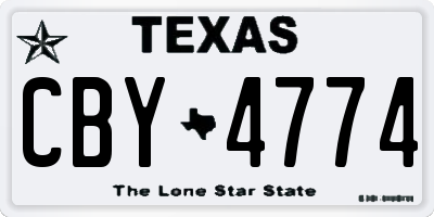 TX license plate CBY4774