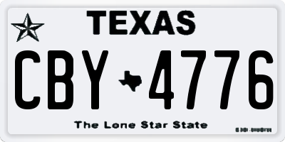 TX license plate CBY4776