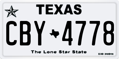 TX license plate CBY4778