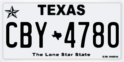 TX license plate CBY4780