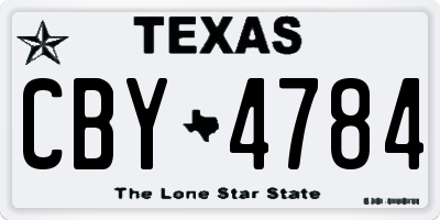 TX license plate CBY4784