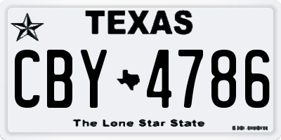 TX license plate CBY4786