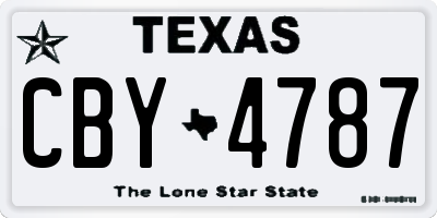 TX license plate CBY4787