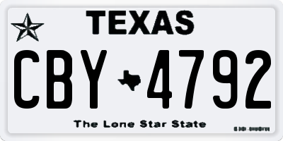 TX license plate CBY4792