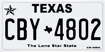 TX license plate CBY4802