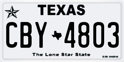 TX license plate CBY4803