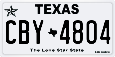 TX license plate CBY4804