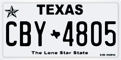 TX license plate CBY4805