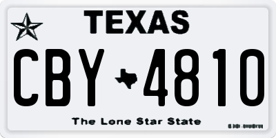 TX license plate CBY4810
