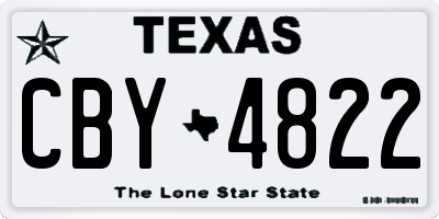 TX license plate CBY4822