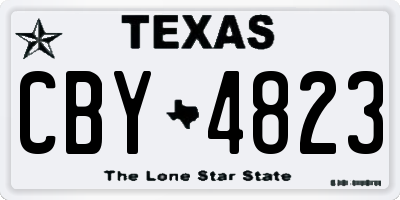 TX license plate CBY4823