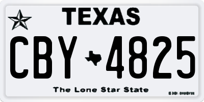 TX license plate CBY4825
