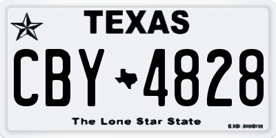 TX license plate CBY4828