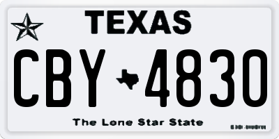 TX license plate CBY4830