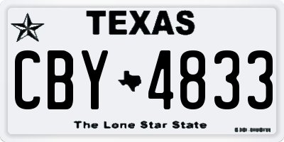TX license plate CBY4833