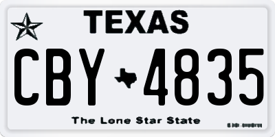 TX license plate CBY4835