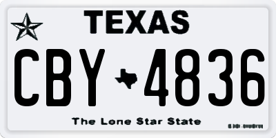 TX license plate CBY4836