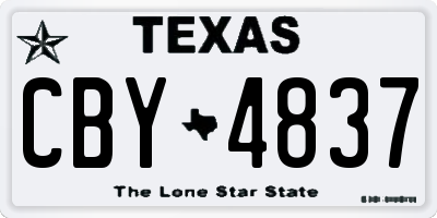 TX license plate CBY4837
