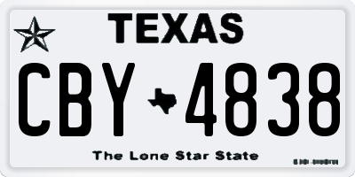 TX license plate CBY4838