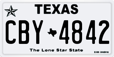 TX license plate CBY4842