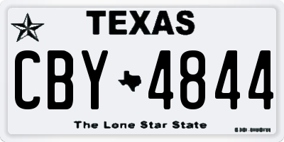 TX license plate CBY4844