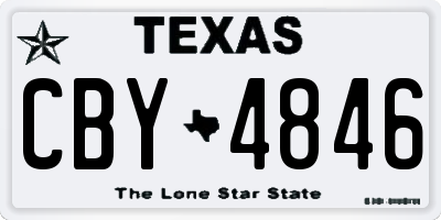 TX license plate CBY4846