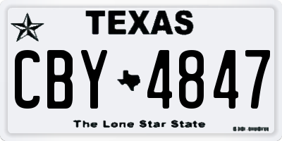TX license plate CBY4847