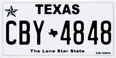 TX license plate CBY4848