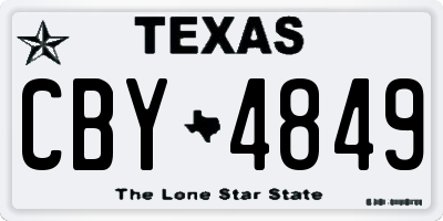 TX license plate CBY4849