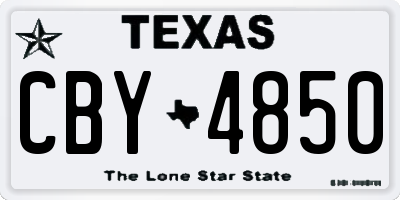 TX license plate CBY4850
