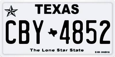 TX license plate CBY4852