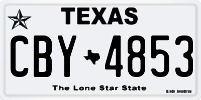 TX license plate CBY4853