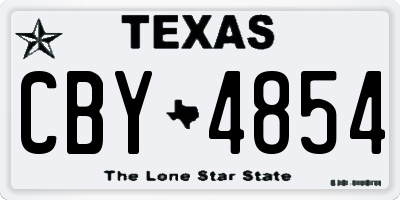TX license plate CBY4854