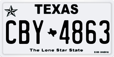 TX license plate CBY4863