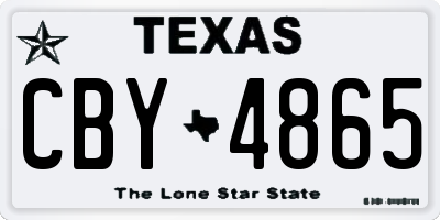 TX license plate CBY4865