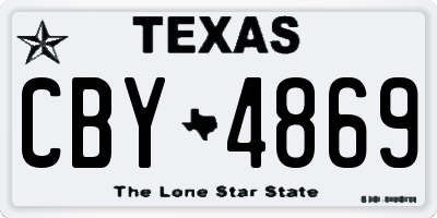 TX license plate CBY4869