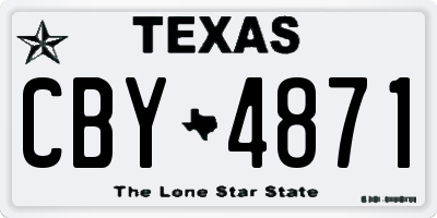 TX license plate CBY4871