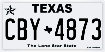 TX license plate CBY4873
