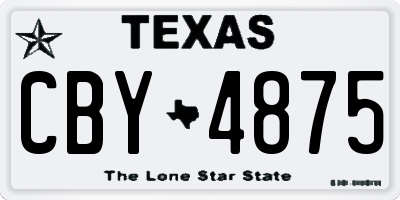 TX license plate CBY4875