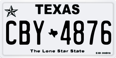 TX license plate CBY4876