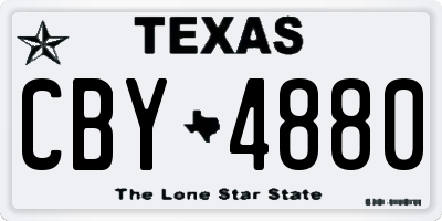 TX license plate CBY4880