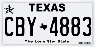 TX license plate CBY4883