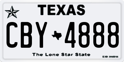 TX license plate CBY4888