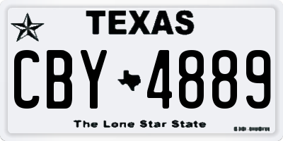 TX license plate CBY4889