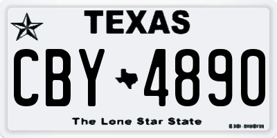 TX license plate CBY4890