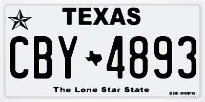 TX license plate CBY4893