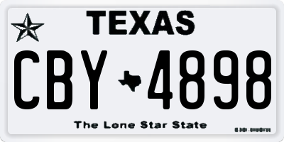 TX license plate CBY4898