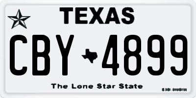 TX license plate CBY4899